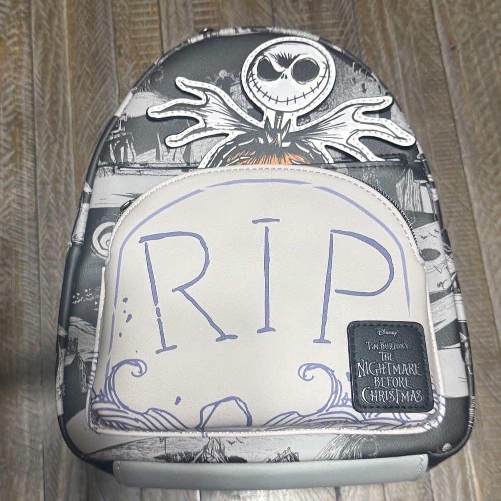 Loungefly Nightmare Before Christmas Jack Skellington Mini Backpack NWT Black - Picture 13 of 13